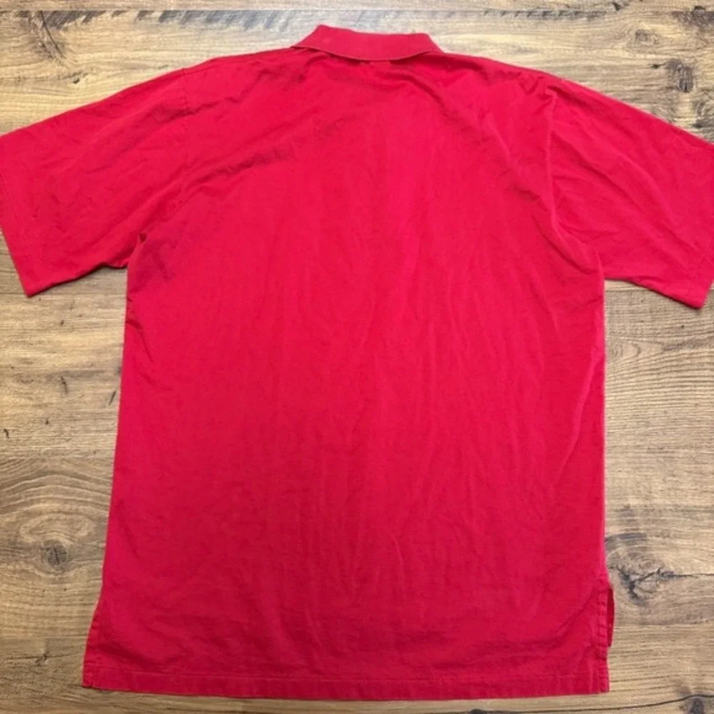 VTG‎ Polo Ralph Lauren SS Polo Mens Medium Golf Crest Fine Cotton Red Preppy